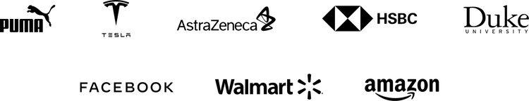 Image featuring logos of companies that use Adobe Acrobat, including Puma, Tesla, AstraZeneca, HSBC, Duke University, Facebook, Walmart and Amazon., Picture