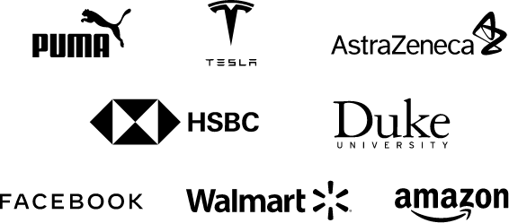 Image featuring logos of companies that use Adobe Acrobat, including Puma, Tesla, AstraZeneca, HSBC, Duke University, Facebook, Walmart and Amazon., Picture