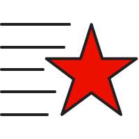 Five stacked black lines with a red star represent how PPTs can include distracting animations.