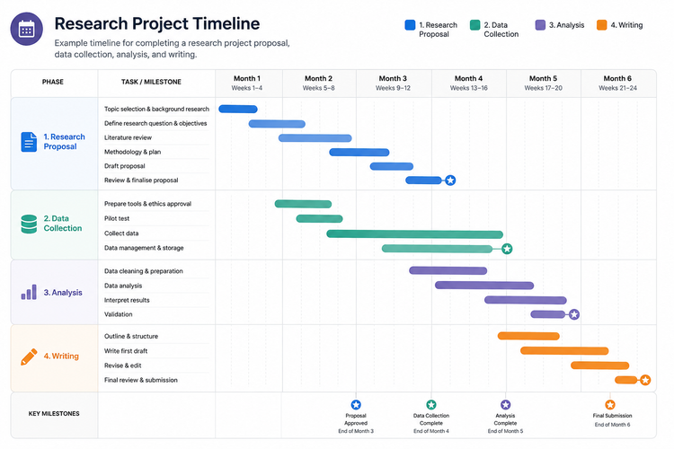 research project timeline example