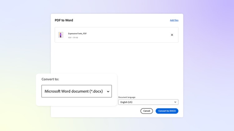 PDF file being converted the MS Word format