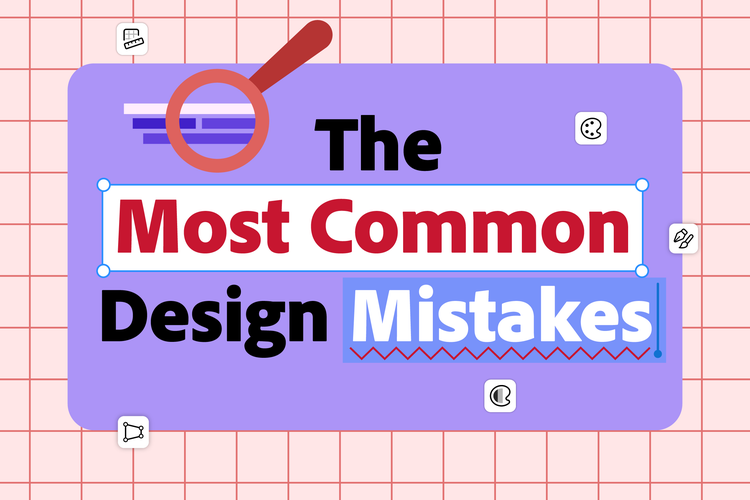 Infographic showing the title The Most Common Design Mistakes