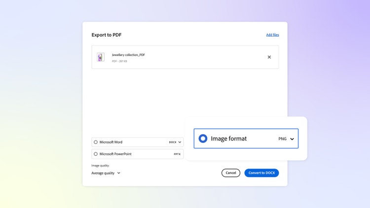 PNG file being converted to a PDF