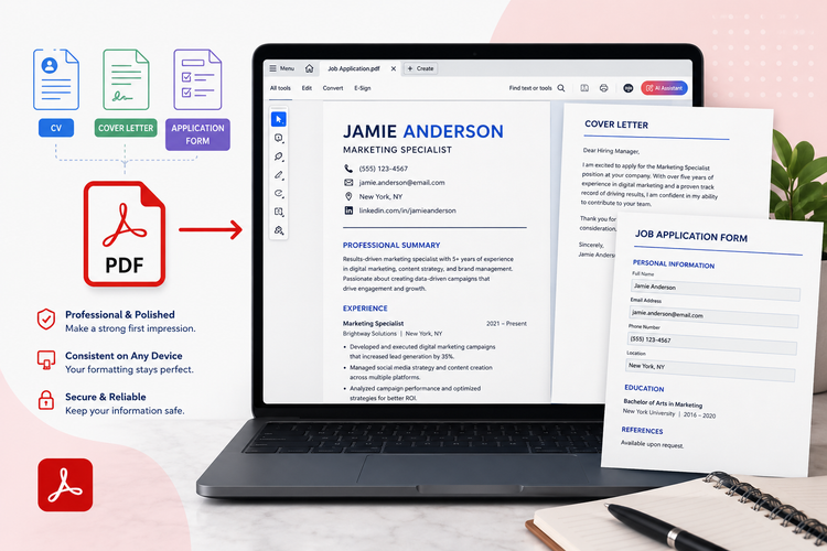 how to create a job application pdf
