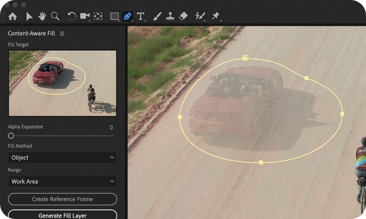 Inserting image... Simulation of a photo with a car being removed from the image