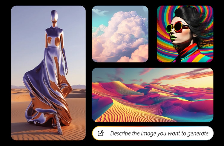 AI collage of funky patterns and vibrant colors