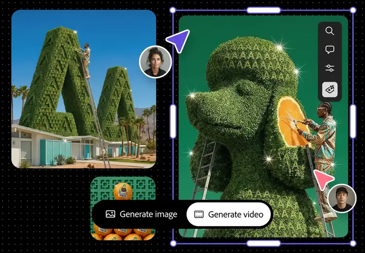 Adobe Firefly AI animation generator interface turning a reference image into a generated video
