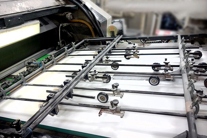 Close up on an industrial machine