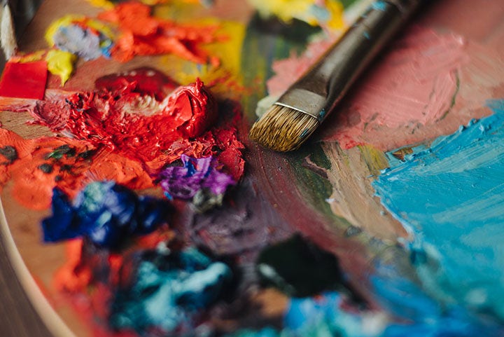 Photo of paints on a palette