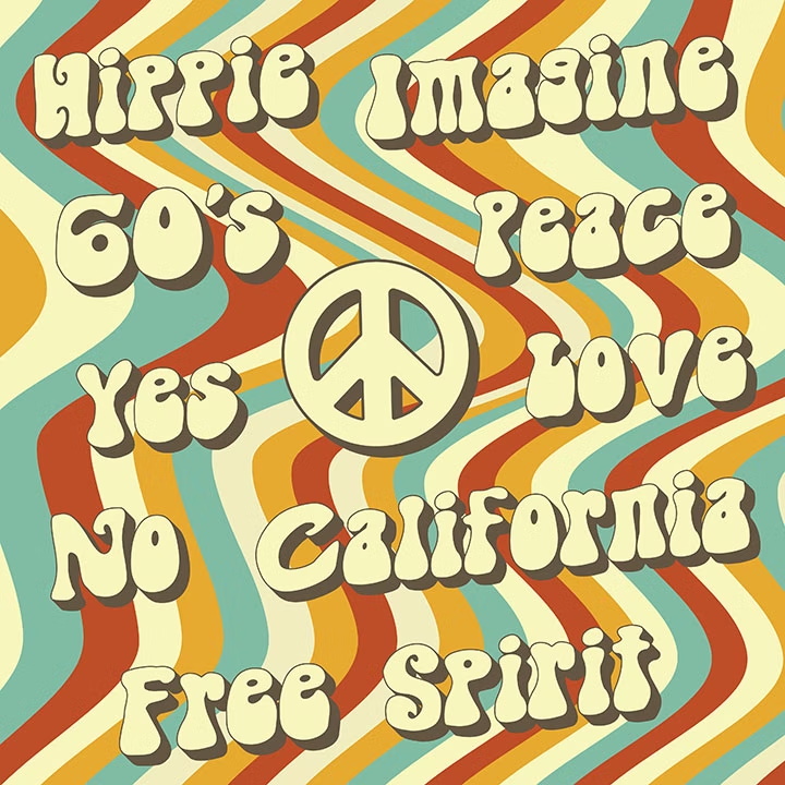 Psychedelic poster with custom font