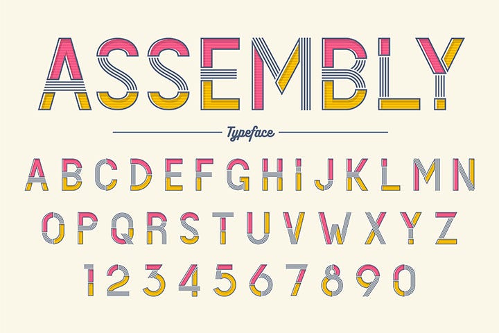 Example of coloured decorative font