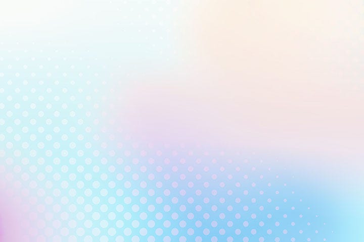 Gradient of pink, blue and orange