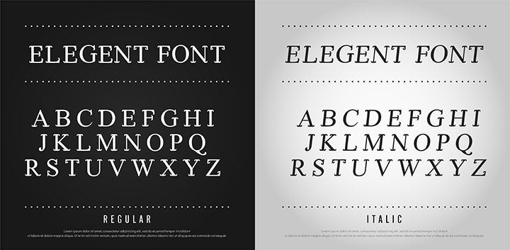 Example of serif font