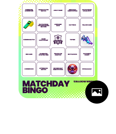 https://adobesparkpost.app.link/sMKehSerQUb#_blank | Personalise the Matchday bingo template