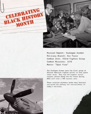 Black, White and Red Black History Month FLyer Black History Month Poster