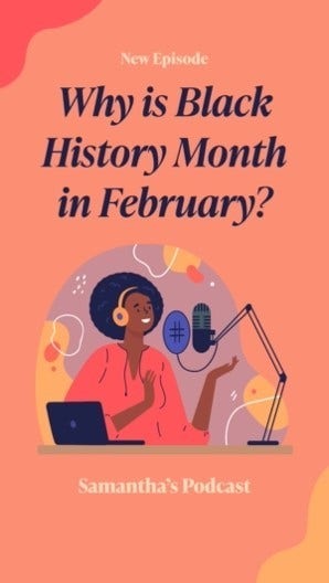 Warm Toned Illustrated Black History Month Podcast Episode Instagram Story
