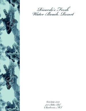 Elegant Blue Tourist Resort Letterhead Letterhead Examples
