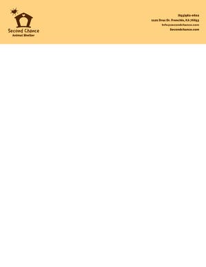 Yellow Illustrated Animal Shelter Letterhead Letterhead Examples