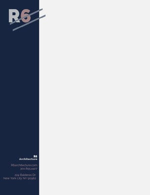 Dark Blue Architecture Firm Letterhead Letterhead Examples