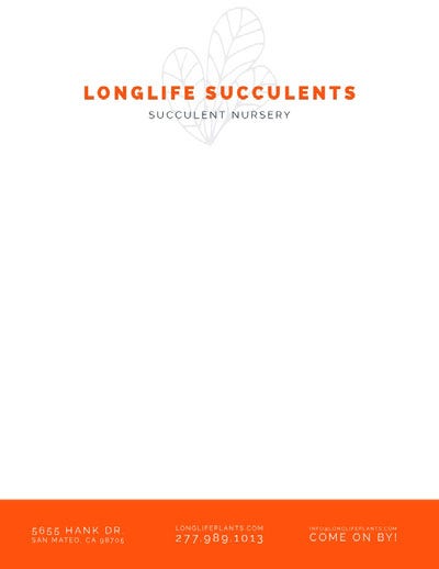 Orange Plant Nursery Letterhead Letterhead Examples