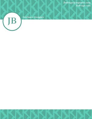 Turquoise Freelance Designer Letterhead Letterhead Examples