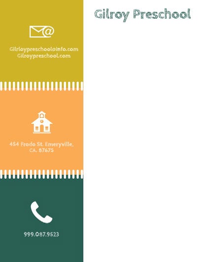 Multicolored Illustrated Preschool Letterhead Letterhead Examples