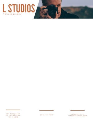 Brown Photography Studio Letterhead with Photographer Letterhead Examples