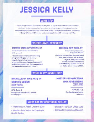 Pastel Colored Graphic Designer Resume Resume Examples
