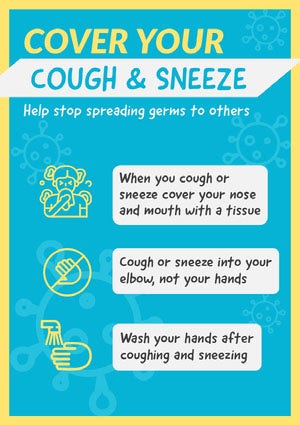 Blue and White Covid-19 Information A4 Poster Infographic Examples