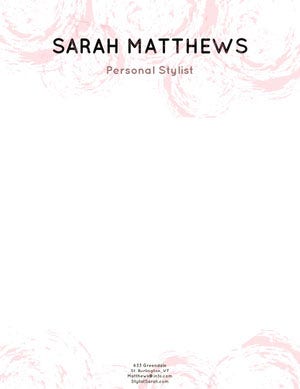 Pale Pink Fashion Stylist Letterhead Letterhead Examples
