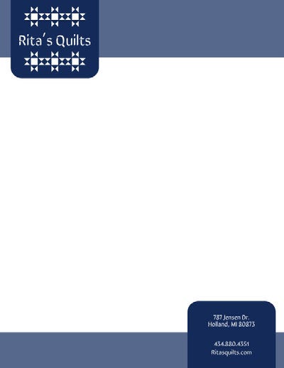 Blue Quilt Business Letterhead Letterhead Examples