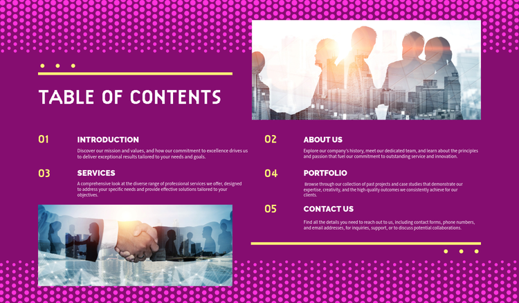 How to use a table of contents template for your documents