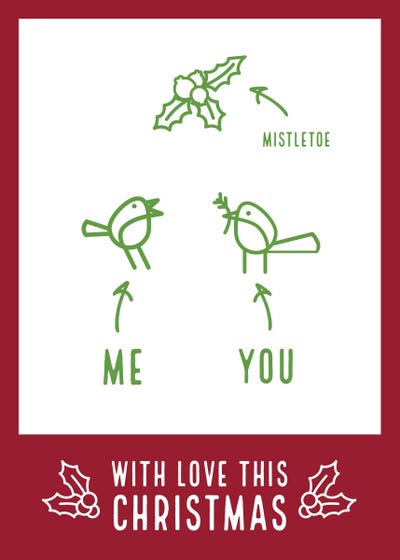 Purple, White and Green Funny Christmas Card