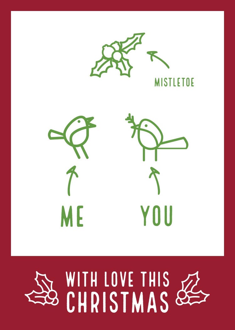 Purple, White and Green Funny Christmas Card