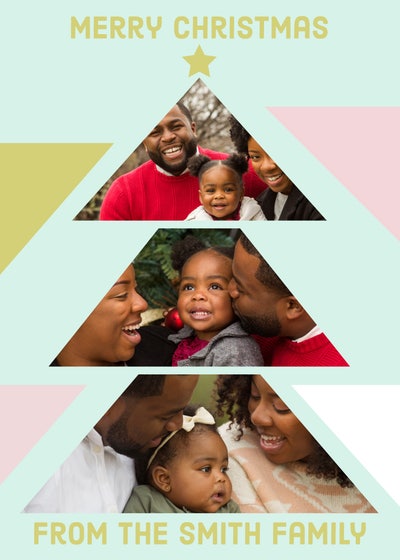 Pink And Green Children Picture Christmas Tree Car Portrait