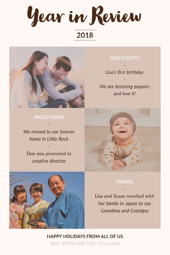 Pink With Family Portraits Year In Review Pinterest Happy Birthday Card Ideas