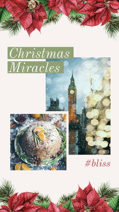 Red and Green with Photos Christmas Miracles Instagram Story