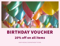 Colorful Party Store Birthday Discount Voucher Coupon with Balloons Small Business