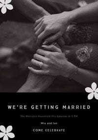 Black and White Engagement Invitation Wedding