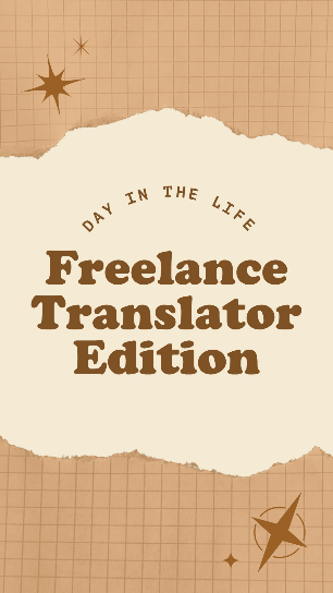 Brown and Beige Day in the Life of a Freelance Translator Tiktok Cover