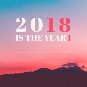Pink and Black Warm Toned Sunset Landscape Instagram Graphic Happy New Year