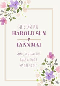 cream purple floral wedding cards Wedding