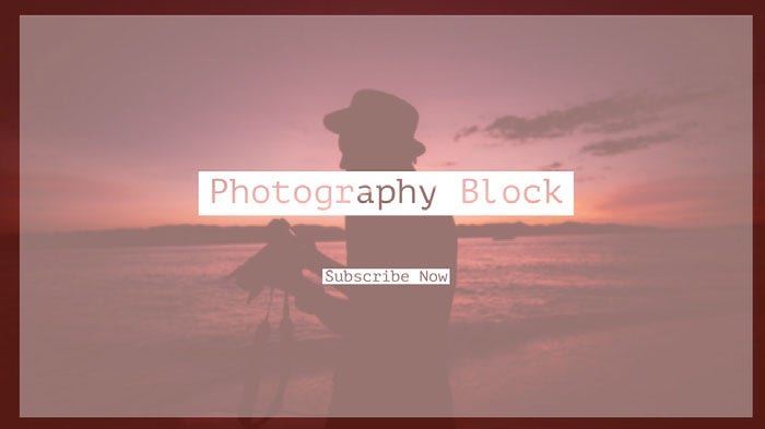 Pink and White Photography Youtube Thumbnail Banner Ideas