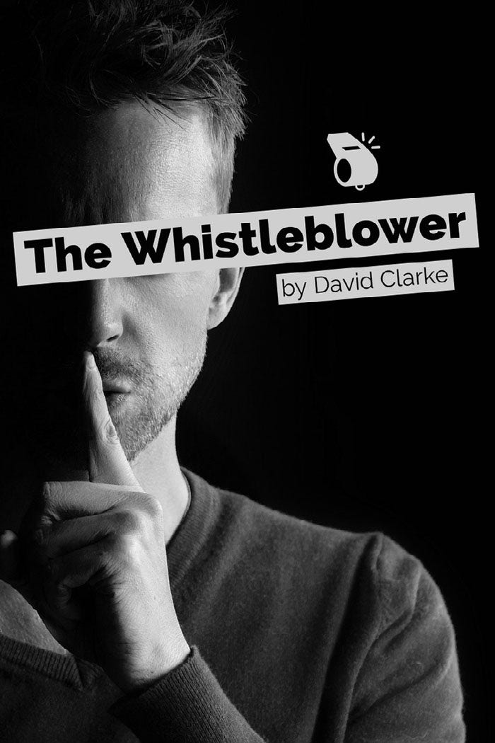 Black and White Whistleblower Book Cover with Man with Finger on Lips Book Cover Ideas