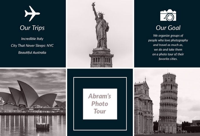 Black and White Travel Agency Travel Brochure Brochure Ideas