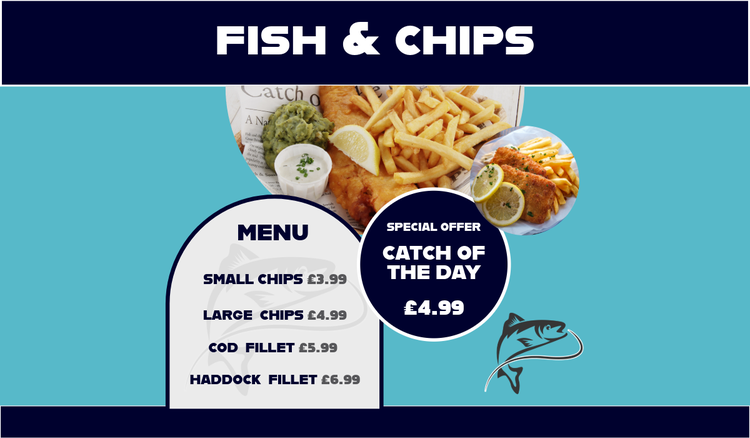 Build your own fish and chips menu