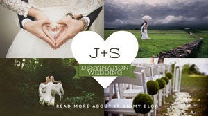 Cold Toned Collage Wedding Announcement Facebook Banner Wedding