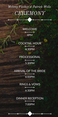 Brown Rustic Wood Wedding Program Wedding