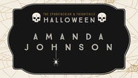 Black, White and Gold, Dark, Scary, Halloween Party Name Tag, Place Card Halloween Party