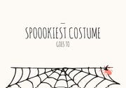 Spider and Cobweb Halloween Party Best Costume Card Halloween Party